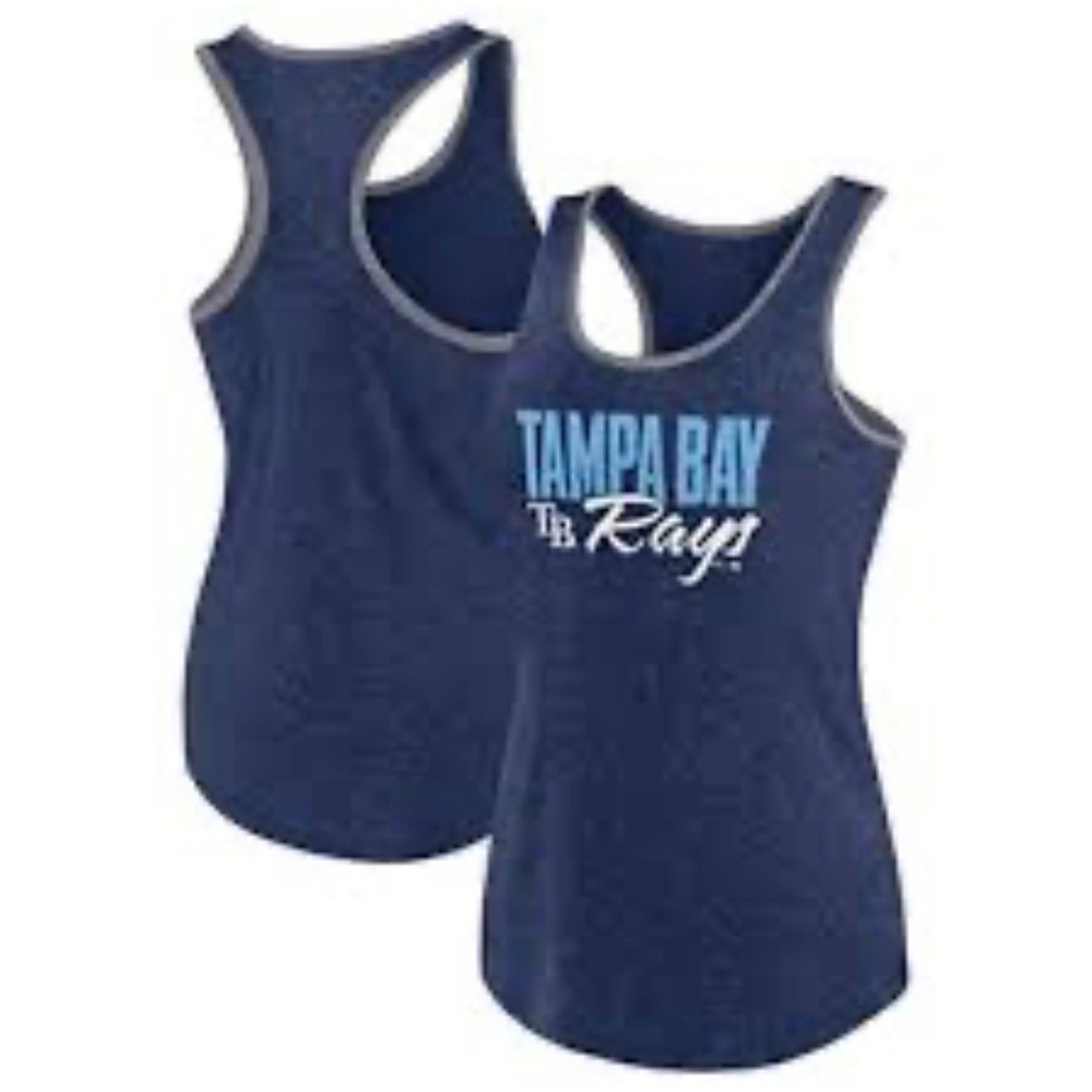 Fanatics Tampa Bay Rays Tank Top Womens 1X Navy Blue NWT Racerback MLB